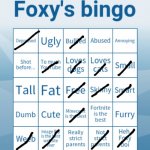 Foxy's bingo | image tagged in foxy's bingo | made w/ Imgflip meme maker