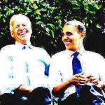 Joe Biden Obama laughing deep-fried