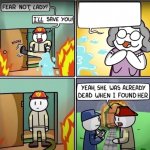 lady in fire comic meme