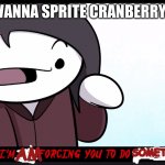 Wanna Sprite Cranberry? | WANNA SPRITE CRANBERRY? AM; SOMETHING | image tagged in im not forcing you to do anything,memes,fun | made w/ Imgflip meme maker