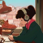 lofi studying girl