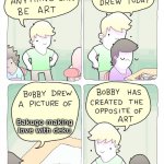 Bobby has created the opposite of art | Bakugo making love with deku | image tagged in bobby has created the opposite of art | made w/ Imgflip meme maker