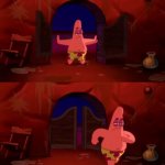Patrick walking in meme