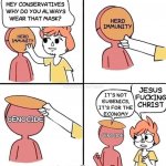 Conservative logic herd immunity genocide meme
