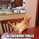 MA FB BROKEN | HEY MA! THE FACEBOOK TROLLS ARE EATING FECES AND DRINKING URINE AGAIN! | image tagged in ma fb broken | made w/ Imgflip meme maker