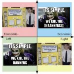 Political compass it's simple we kill the bankers meme