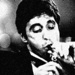 Al Pacino cigar black & white deep-fried 2 meme