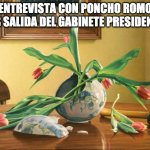 Broken Vase (DP Brown) | ENTREVISTA CON PONCHO ROMO TRAS SALIDA DEL GABINETE PRESIDENCIAL | image tagged in broken vase dp brown | made w/ Imgflip meme maker