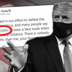Trump face mask tweet patriotic