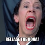 Frau Farbissina | RELEASE THE RONA! | image tagged in frau farbissina | made w/ Imgflip meme maker