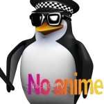No Anime Penguin (with transparency) meme