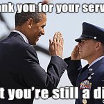 Obama thank you for your service