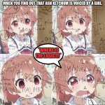 Anime Math Woman | WHEN YOU FIND OUT THAT ASH KETCHUM IS VOICED BY A GIRL. ¨WHERE IS THE LOGIC!!!¨ | image tagged in anime math woman,pokemon,pokemon anime,ash ketchum | made w/ Imgflip meme maker
