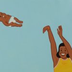 Woman throwing Baby