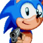 Sonic with a gun meme