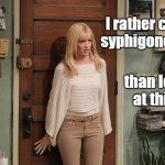 Beth Behrs | I rather catch syphigonotitis; than look at this. | image tagged in beth behrs | made w/ Imgflip meme maker