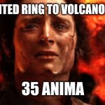 frodo mordor | BRING ENCHANTED RING TO VOLCANO WORLD QUEST; 35 ANIMA | image tagged in frodo mordor,world of warcraft | made w/ Imgflip meme maker