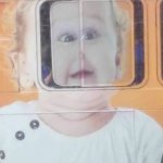 Retarded bus window child