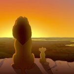 Mufasa and Simba sunset