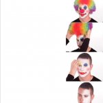 Reverse clown makeup meme