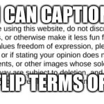 IT’S A MEME!? | I CAN CAPTION; THE IMGFLIP TERMS OF SERVICE | image tagged in conduct terms of use | made w/ Imgflip meme maker