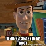There's a snake in my boot meme