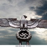 Nazi Eagle Sculpture Clutching A Wreath With Swastika