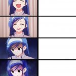 Blue Haired Girl Panic meme