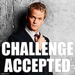 Barney Stinson Challenge Accepted sharpened meme