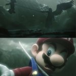 Sephiroth Impaling Mario in Smash meme