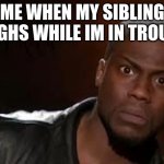 Wth? | ME WHEN MY SIBLING LAUGHS WHILE IM IN TROUBLE | image tagged in wth | made w/ Imgflip meme maker