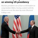 Putin congratulates Biden