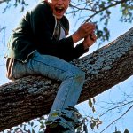Arnie Grape in tree