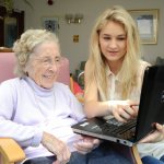 Grandma, Girl, Laptop