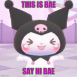 KuRoMi | THIS IS BAE; SAY HI BAE | image tagged in kuromi | made w/ Imgflip meme maker