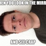 A random meme.... | WHEN YOU LOOK IN THE MIRROR; AND SEE CRAP | image tagged in a random meme | made w/ Imgflip meme maker