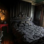 Victorian gothic revival themed hotel room