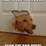 Dog door | RED ROVER, RED ROVER, SEND THE DOG OVER! | image tagged in dog door | made w/ Imgflip meme maker