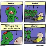 Brain | TikTok is the best social media! | image tagged in brain | made w/ Imgflip meme maker