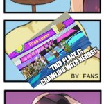 Splatoon - Sad Writing Note | "THIS PLACE IS CRAWLING WITH NERDS!" | image tagged in splatoon - sad writing note | made w/ Imgflip meme maker