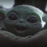 Baby Yoda Smiling meme