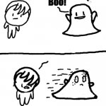 Ghost running from child meme