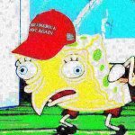 MAGA spongebob deep-fried 2 meme