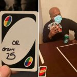 Uno Draw 25 Cards with mask