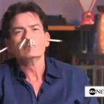 Charlie Sheen smoking