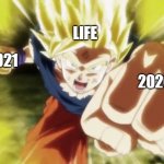 Goku as SS | LIFE; 2021; 2020 | image tagged in goku as ss | made w/ Imgflip meme maker