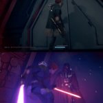 Star Wars Jedi Fallen Order Vader | TRYING TO SNEAK THROUGH THE FRONT DOOR @3AM
 ON A SCHOOL NIGHT; REALIZING DAD WAS STANDING ON THE OTHER SIDE OF THE DOOR | image tagged in star wars jedi fallen order vader | made w/ Imgflip meme maker