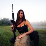 Sexy Woman AR-15 armed gun