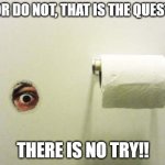 Bathroom Peeping Tom | DO OR DO NOT, THAT IS THE QUESTION; THERE IS NO TRY!! | image tagged in bathroom peeping tom | made w/ Imgflip meme maker