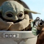 Baby Yoda has a gun